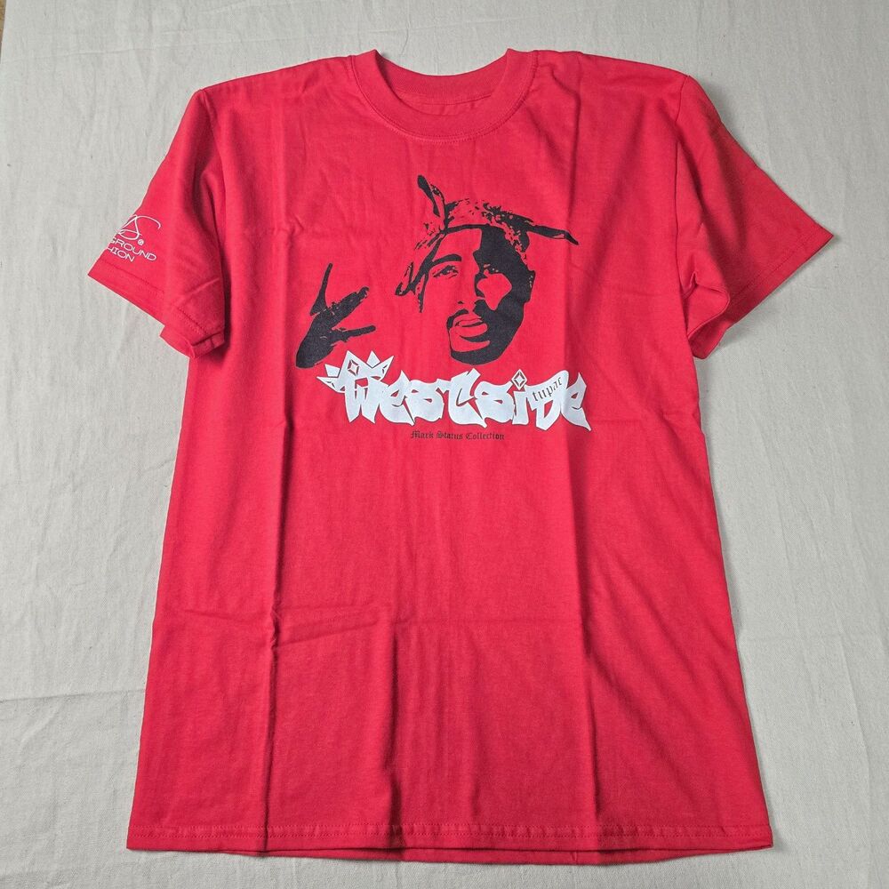 Mark Status Collection Tupac Westside T-Shirt Red Men’s Medium Cotton Graphic...